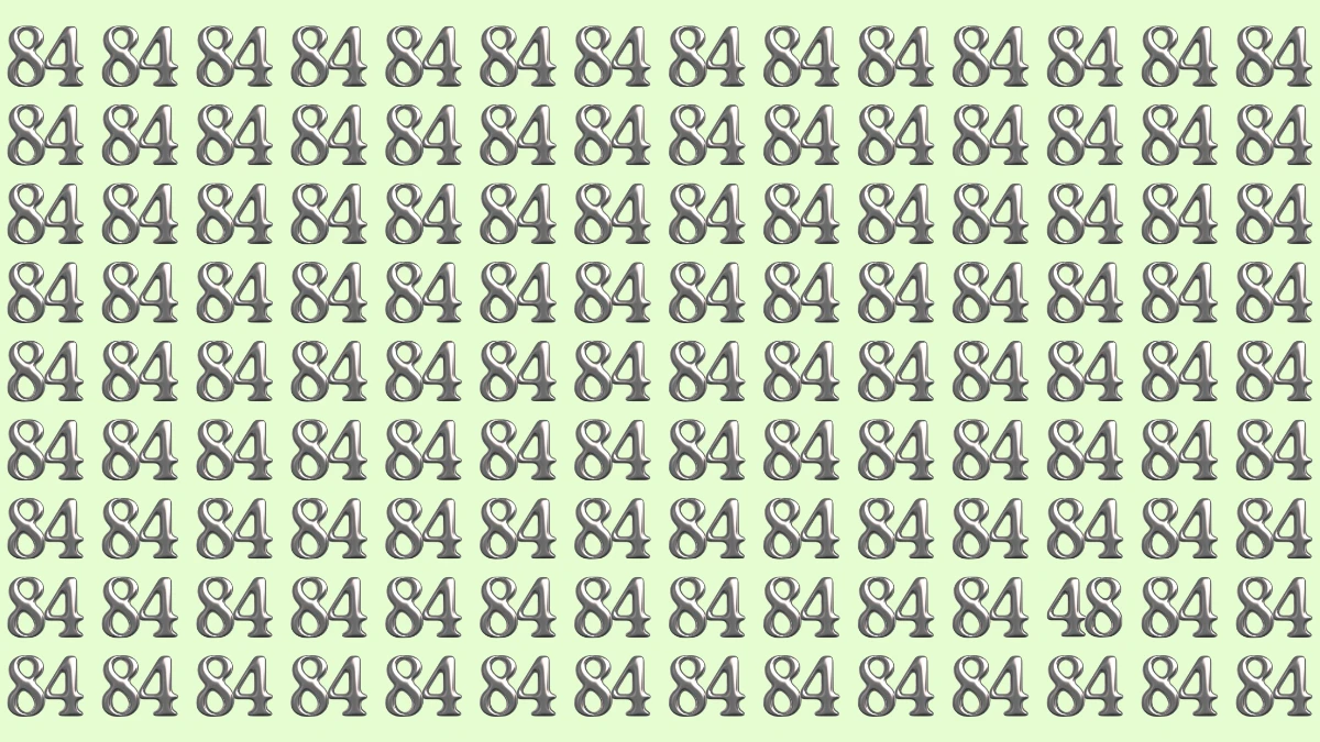 Optical Illusion: Within 6 Seconds Spot The Number 48 among 84 Optical Illusion: Within 6 Seconds Spot The Number 48 among 84