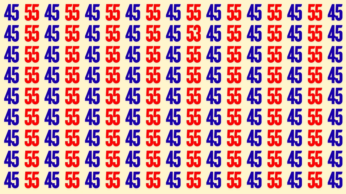 Optical Illusion: Within 6 Seconds Spot The Number 53 among 45 and 55