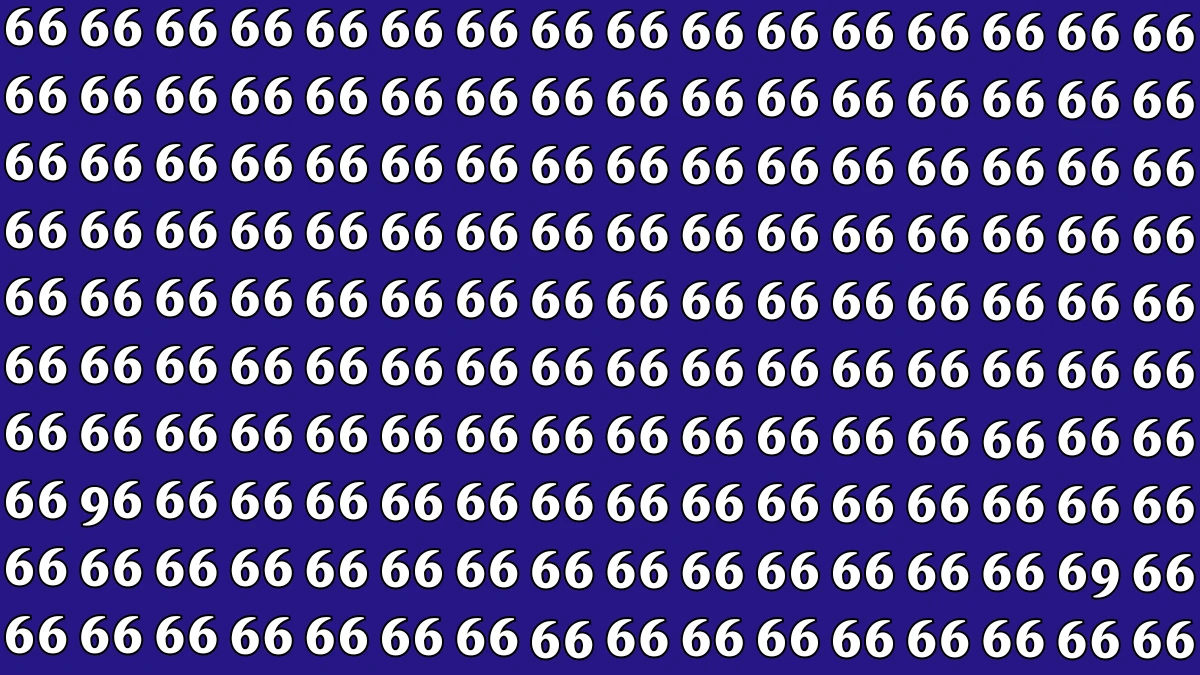 Optical Illusion: Within 6 Seconds Spot The Number 96 and 69 among 66s