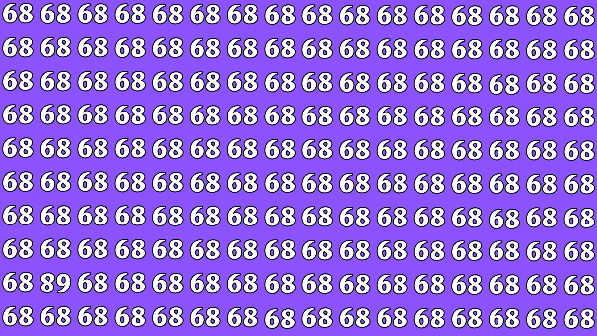Optical Illusion: Within 6 Seconds Spot The Number Inverted 68 among 68 Optical Illusion: Within 6 Seconds Spot The Number Inverted 68 among 68