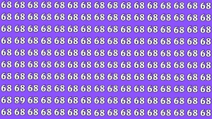 Optical Illusion: Within 6 Seconds Spot The Number Inverted 68 among 68