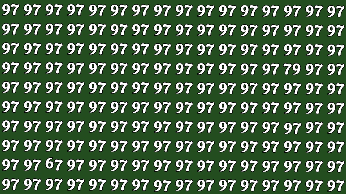 Optical Illusion: Within 7 Seconds Spot The Number 67 and 79 among 97s
