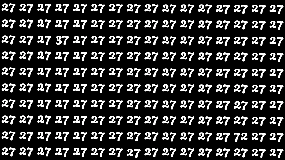 Optical Illusion: Within 7 Seconds Spot The Number 72 and 37 among 27s