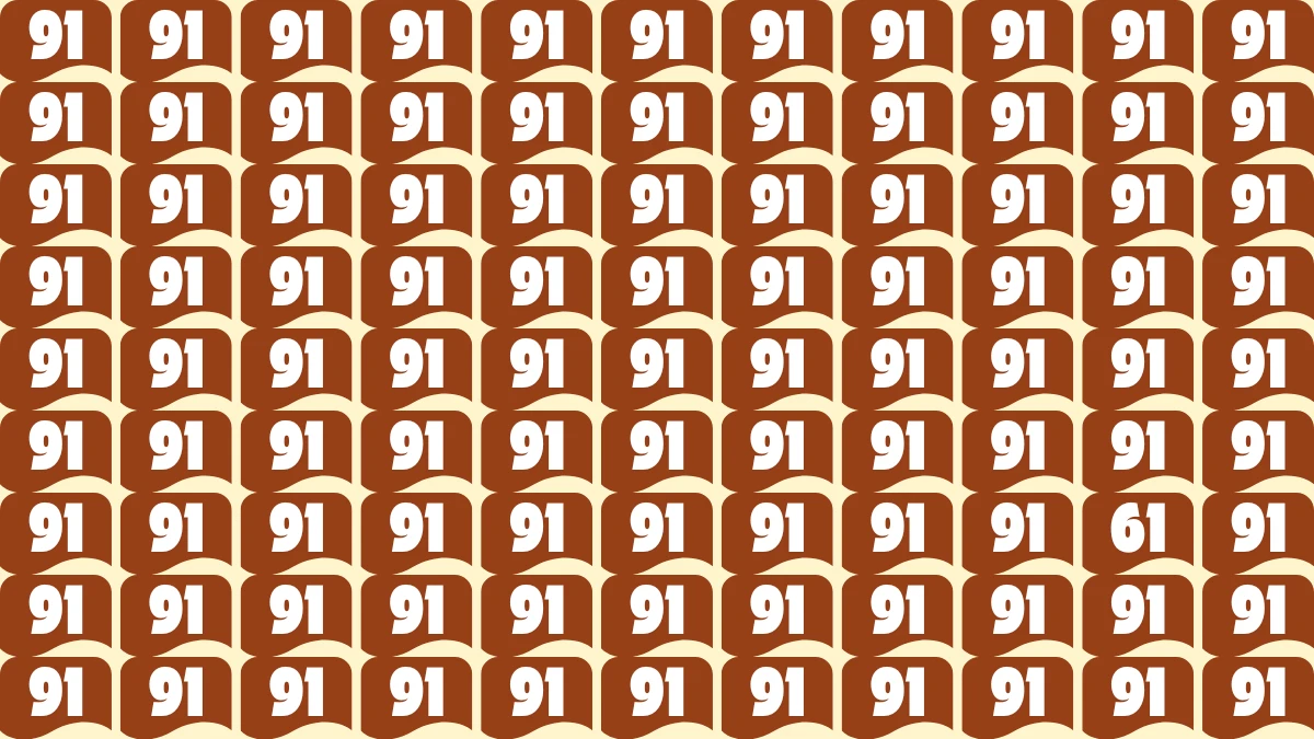 Optical Illusion: You will be renamed a genius if you can spot hidden number 61 among 91 within 8 seconds!