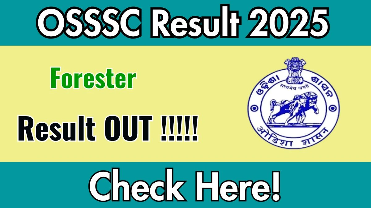 OSSSC Forester Result 2025 Declared: Download at osssc.gov.in OSSSC Forester Result 2025 Declared: Download at osssc.gov.in