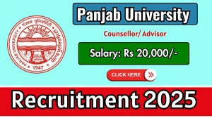 Panjab University Counsellor/ Advisor Recruitment 2025 - Apply Offline