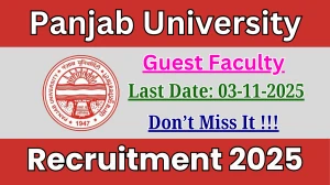 Panjab University Guest Faculty Recruitment 2025 - Apply Offline