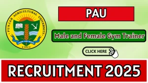 PAU Male and Female Gym Trainer Recruitment 2025 - Apply Online