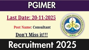 PGIMER Consultant Recruitment 2025 - Apply Offline
