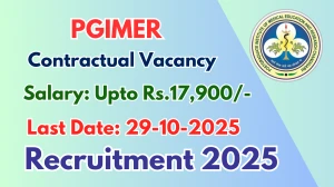 PGIMER Contractual Recruitment 2025 - Apply Online