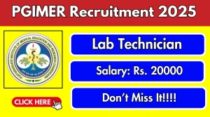 PGIMER Lab Technician Recruitment 2025 - Apply Offline