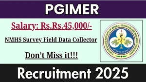 PGIMER NMHS Survey Field Data Collector Recruitment 2025 - Apply Online