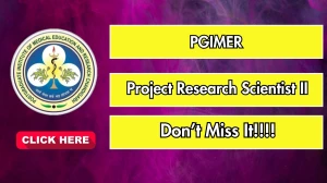 PGIMER Project Research Scientist II Recruitment 2025 – Walk in