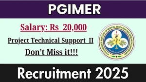 PGIMER Project Technical Support II Recruitment 2025 - Apply Online