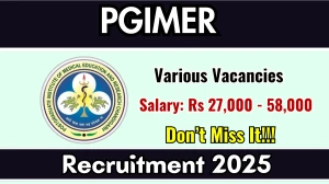 PGIMER Recruitment 2025 - Apply Offline for Research Associate I, Project Assistant Posts