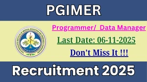 PGIMER Recruitment 2025 - Apply Online for 01 Programmer/ Data Manager Posts