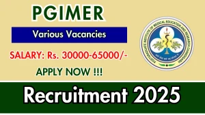 PGIMER Recruitment 2025 - Apply Online for 04 Lab Technician, Medical Officer and More Posts PGIMER Recruitment 2025 - Apply Online for 04 Lab Technician, Medical Officer and More Posts