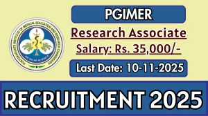 PGIMER Research Associate Recruitment 2025 - Apply Offline