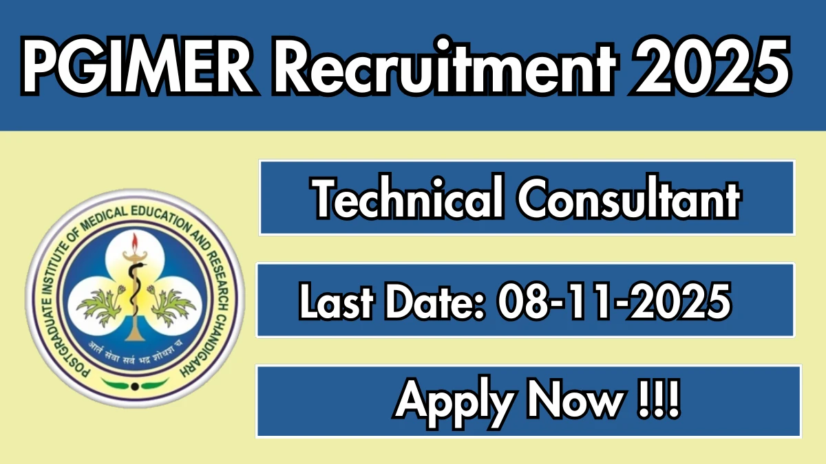 PGIMER Technical Consultant Recruitment 2025 - Apply Online PGIMER Technical Consultant Recruitment 2025 - Apply Online