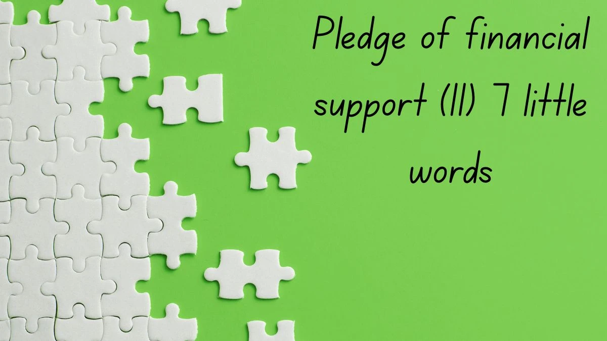 Pledge of financial support 7 Little Words 11 letters Answer