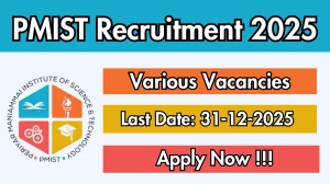 PMIST Recruitment 2025 - Apply Online for Professor, Assistant Professor and More Posts