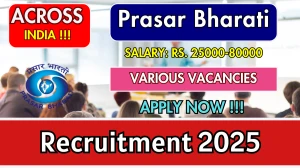 Prasar Bharati Recruitment 2025 - Apply Online for 59 Broadcast Executive, Copy Writer and More Posts Prasar Bharati Recruitment 2025 - Apply Online for 59 Broadcast Executive, Copy Writer and More Posts