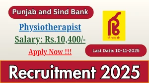 Punjab and Sind Bank Physiotherapist Recruitment 2025 - Apply Offline Punjab and Sind Bank Physiotherapist Recruitment 2025 - Apply Offline