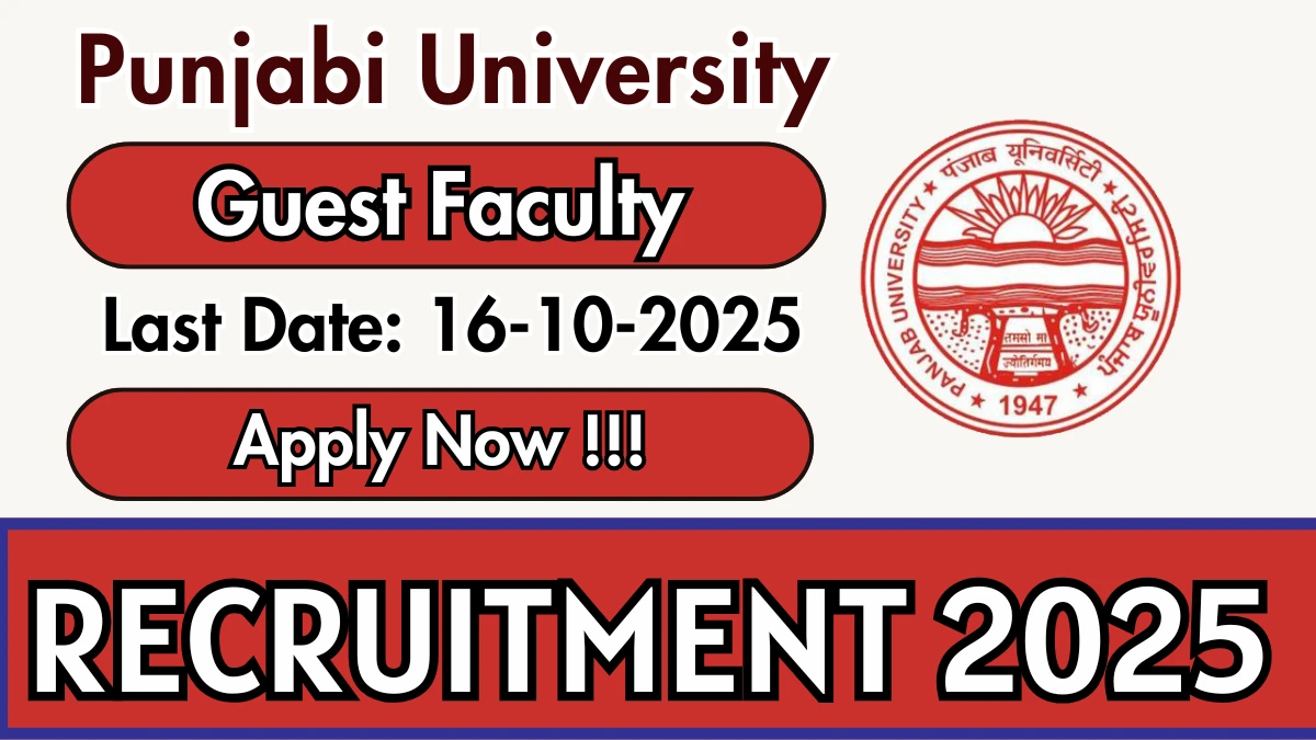 Punjabi University Guest Faculty Recruitment 2025 - Apply Offline