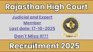 Rajasthan High Court Recruitment 2025 - Apply Online for 10 Judicial and Expert Member Posts