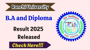 Ranchi University Result 2025 Out at ranchiuniversity.ac.in Direct Link to Download 4th Semester Result