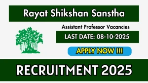 Rayat Shikshan Sanstha Assistant Professor Recruitment 2025 - Apply Online for 20 Posts