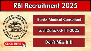 RBI Banks Medical Consultant Recruitment 2025 - Apply Offline