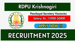 RDPU Krishnagiri Panchayat Secretary Recruitment 2025 - Apply Offline for 50 Posts RDPU Krishnagiri Panchayat Secretary Recruitment 2025 - Apply Offline for 50 Posts