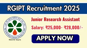 RGIPT Junior Research Assistant Recruitment 2025 - Apply Offline