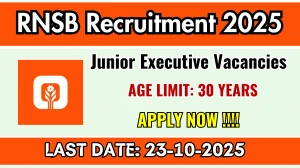 RNSB Junior Executive Recruitment 2025 - Apply Online