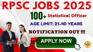 RPSC Statistical Officer Recruitment 2025 - Apply Online for 113 Posts RPSC Statistical Officer Recruitment 2025 - Apply Online for 113 Posts