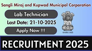 Sangli Miraj and Kupwad Municipal Corporation Lab Technician Recruitment 2025 - Apply Offline