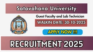 Satavahana University Recruitment 2025 – Walk in for Guest Faculty and Lab Technician Posts Satavahana University Recruitment 2025 – Walk in for Guest Faculty and Lab Technician Posts
