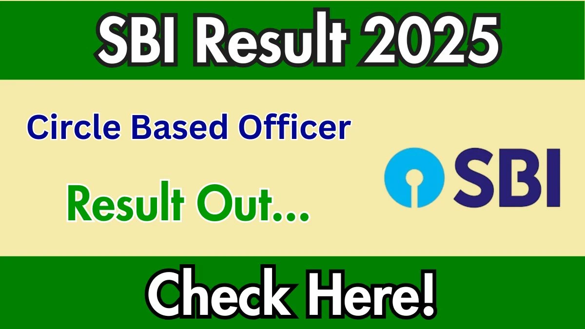 SBI CBO Result 2025 Out at sbi.co.in, Direct Link to Download Result PDF Here