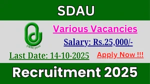 SDAU Recruitment 2025 - Apply Offline for 05 Assistant Professor, Workshop and More Posts SDAU Recruitment 2025 - Apply Offline for 05 Assistant Professor, Workshop and More Posts