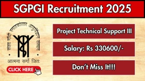 SGPGI Project Technical Support III Recruitment 2025 - Apply Online