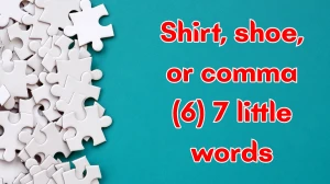 Shirt, shoe, or comma 7 Little Words 6 letters Answer