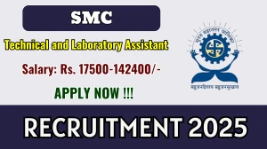 SMC Recruitment 2025 - Apply Online for 06 Technical Assistant, Laboratory Assistant Posts SMC Recruitment 2025 - Apply Online for 06 Technical Assistant, Laboratory Assistant Posts