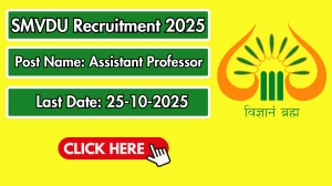 SMVDU Assistant Professor Recruitment 2025 - Apply Offline