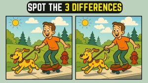 Spot the Difference: Can you spot 3 differences between the two images in 8 seco...