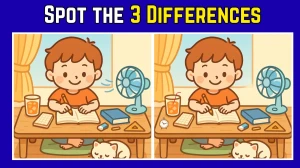 Spot the Difference: Within 8 Seconds Spot The 3 Differences in this Boy Image