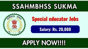 SSAHMBHSS Sukma Special educator Recruitment 2025 – Walk in for 01 Posts SSAHMBHSS Sukma Special educator Recruitment 2025 – Walk in for 01 Posts