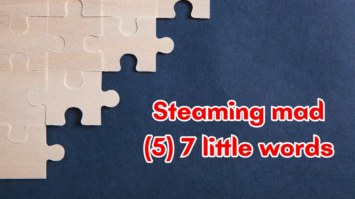 Steaming mad 7 Little Words 5 letters Answer