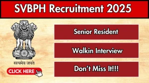 SVBPH Senior Resident Recruitment 2025 – Walk in for 09 Posts