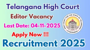 Telangana High Court Editor Recruitment 2025 - Apply Offline